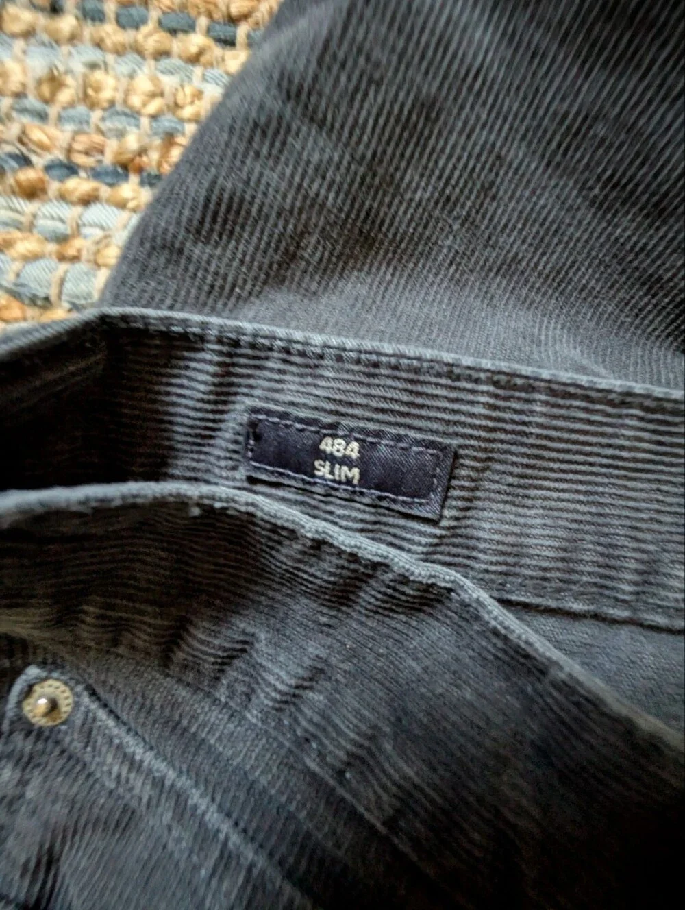 J.Crew Corduroy Pants 28 Black Straight Leg Preppy Minimalist Normcore Classic